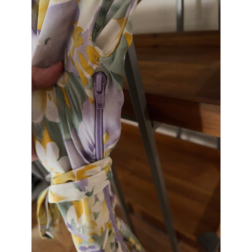 Bronx and Banco Lavender and Yellow Floral Ruffle High-Low Maxi Dress - Picture 8 of 11